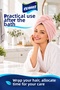 Microfiber Hair-Drying Towel and Hair Cap – Single-Button, Powder Pink