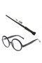 Harry Potter Wand 30 cm and Harry Potter Glasses Set with Black Frame