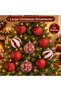 Set of 10 Large 8 cm Red and White Christmas Tree Ornaments—Glittery Christmas Ornaments - 3