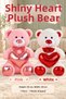 60 cm Plush Teddy Bear with a Shiny Heart – Available in Pink and White – 1 Piece