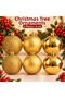 Set of 6 New Year's Tree Ornaments, 6 cm Each: Matte, Glossy, and Glittery Decorative Hanging Ornaments - 2