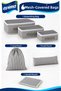 6-Piece Luggage Organizer Travel Bag and Pouch Set – Gray Striped - 6