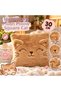 Checked Pillow with Plush Cat Design, 30 cm, Brown - 3