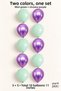 Set of 10 Green and Chrome Purple Latex Balloons, 11 Inches, 5+5, for Birthday Party Decorations - 4