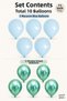 Set of 10 Blue and Chrome Green Latex Balloons, 11 Inches, 5+5, for Birthday Party Decorations - 3