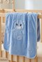 Cute Jacquard Bear Plush Baby Blanket, 80x100 cm, Swaddle and Stroller Blanket with Embossed Design