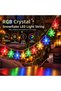 Set of 10 Crystal Snowflake-Shaped RGB LED String Lights, 3 Meters, with USB, Decorative Room Lighting, Christmas Tree and Party Decorations, N-2603