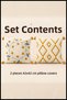 2 Decorative Kilim Rug and Daisy-Patterned Cushion Covers with Invisible Zippers and Tassels, 42x42 cm