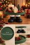 BOBB MERRY New Year's-Themed Decorative Stand Tray – Round Serving Tray with Black Boot Figurine - 2