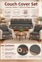 Multipurpose Modern Bohemian Velvet Non-Slip Foam-Padded Sofa Cover, Sofa Cover Set 3,1,1 - 2