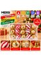 Red, White, and Gold New Year's Tree Ornaments, Set of 15: Glittery Striped Decorative Christmas Tree Ornaments