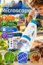 Portable LED-Lit Pocket Microscope, 80X–200X Magnification, Blue