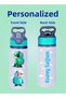 Blue Water Bottle with Metal Straw - 600 ml. - 013
