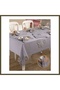Planet Gray-Silver 8-Person 34-Piece Set with Placemats, Stylish Modern 160 × 260 cm Table BX