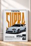 Silver Japanese Sports Car Poster with Orange Text in a Frame—Car Poster and Wall Decor OTO040 - 3