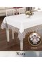 Linen Tablecloth, Maria Model, Cappuccino, 155x220 cm, Elegant Home Textiles BX - 3