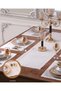 6-Person Place Setting, 7-Piece Table Set with Table Runner, Cream-Crepe Elegant Tableware Set, Home Textiles BX - 4