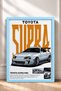 Silver Japanese Sports Car Poster with Orange Text in a Frame—Car Poster and Wall Decor OTO040 - 3