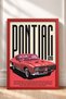 Retro Red American Muscle Car Framed Art Print Car Poster for Garage or Office Wall Decor OTO006 - 3