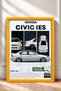 White Classic Japanese Sedan Framed Art Print Car Poster for Garage or Office Wall Decor OTO038 - 3