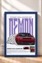 Red American Muscle Car Burning Rubber Framed Art Print Car Poster Wall Decor OTO042 - 3