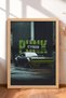Green and Black Wide-Body Muscle Car Framed Art Print / Car Poster for Garage or Office Wall Decor OTO192