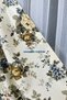Kitchen Curtain, Closely Pleated, 1/3 Rose Pattern, Indigo with Fringe, Curtain Rail, Short Drapery Curtain, Modern - 5