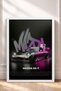 Gray Japanese Sports Car Poster with Pink Neon Lighting and Frame—Car Poster for Garage or Office Wall Decor OTO222 - 3