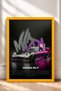 Gray Japanese Sports Car Poster with Pink Neon Lighting and Frame—Car Poster for Garage or Office Wall Decor OTO222 - 3