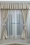 Kitchen Curtain, Closely Pleated, 1/3 Gingham Pattern, Beige and Taupe Color, with Fringe, Short Curtain Rail, Drapery Curtain, Modern