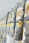 Kitchen Curtain, Closely Pleated, 1/3 Orchid Pattern on a Gray Background, with Fringed Curtain Rail, Short Drapery Curtain, Modern - 3