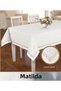 155x300 cm Matilda Model Cream-Gold Linen Tablecloth—Elegant Dining Table Design HB006 - 4
