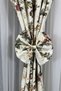 Kitchen Drapery Curtain, Closely Pleated, 1/3 Rose Pattern, Ruffled, Rustic Short Drapery Curtain, Panama Linen (Duck) - 2
