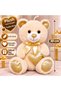 30 CM Plush Bear with a Heart, Gold-Colored Heart and Bow, Soft Bear PL62500 - 4
