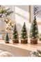 Snow-Effect Lighted Christmas Tree Set (1 x 22 cm lighted, 2 x 18 cm lighted, 1 x 10 cm unlit) – 4 - 3