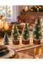 Snow-Effect Lighted Christmas Tree Set (1 x 22 cm lighted, 2 x 18 cm lighted, 1 x 10 cm unlit) – 4 - 5