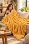 Single-Person Plush Blanket with Pom-Poms—Soft-Textured TV and Sofa Blanket