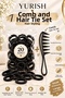 Set of 20 Black Buckled Hair Clips and 1 Hair Styling Comb