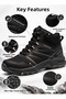 Men's Waterproof Outdoor Shoes, Black – Waterproof Winter Trekking Shoes, Sneakers - 2