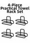 Black Metal Toilet Paper Holder Set with Adhesive Wall Mount, 4-Piece Set - Lisinya LSELDR06