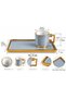 2-Person Porcelain Turkish Coffee Cup Set, 4 Pieces, with Gold-Plated Rectangular Saucer, Luxurious Coffee Presentation Set. - 4