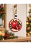 1 Large 12cm Red Pomegranate Patterned Round Wall and Door Decoration with Evil Eye Beads, Symbolizing Abundance and Prosperity. - 4