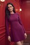 Plum Ruffled Hem Plain Short / Mini Woven Dress TWOAW26EL00184 - 3
