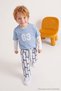 Ecru Boys' Balloon-Print Striped Pattern Jeans with Pockets TKDAW27JE00025 - 4