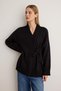 Black Double-Breasted Closure Cotton Long Cardigan Twoaw27Hi00264