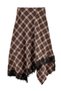 Brown Skirted Lace Flannel Plaid Midi Skirt Twoaw27Et00176 - 4