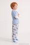 Ecru Boys' Balloon-Print Striped Pattern Jeans with Pockets TKDAW27JE00025 - 6
