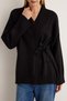 Black Double-Breasted Closure Cotton Long Cardigan Twoaw27Hi00264 - 4
