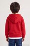 Navy Blue Cotton Boys' Plain/Basic Zippered Knitted Cardigan/Sweatshirt Tkdaw27Sw00004 - 2