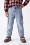 Blue Boys' Cargo Pants with Cargo Pockets TKDAW27JE00032